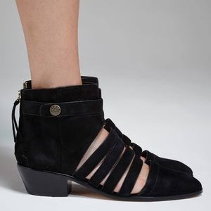 Rebecca Minkoff Black Cutout Suede Booties